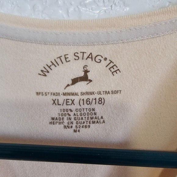 White Stag Womens XL Cream 100% Cotton Short Sleeve Crew Neck Tee Shirt XL 16/18 - Picture 2 of 4
